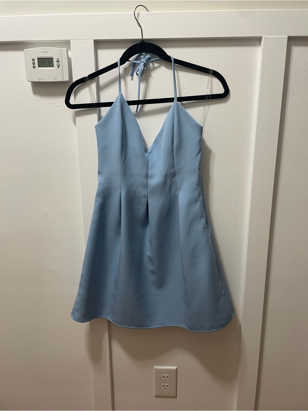 Altar'd State Pale Blue Spaghetti-Strap Mini Dress